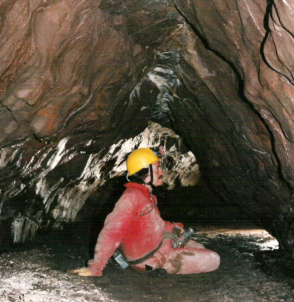 Thomas Krassmann, caving in Ogof Ffynnon Ddu in 1995